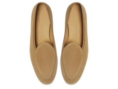Stride Loafers in Caramel Glove Suede with Natural Sole