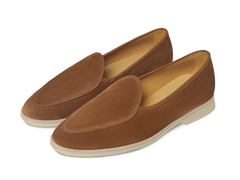Stride Loafers in Cork Brown Glove Suede with Natural Sole