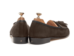 Sagan Classic Tassel Loafers in Lusitanias Dark Brown Asteria Suede