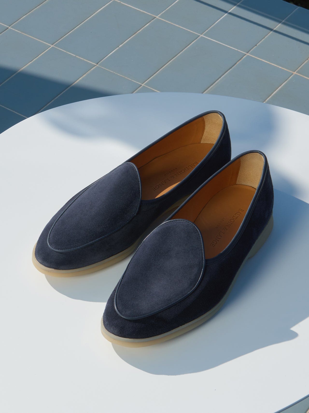 Stride Loafers in Black Glove Suede Dark Sole – Baudoin & Lange