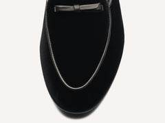 Sagan Black Tie Bow in Black Velvet