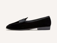 Sagan Opera Bow in Black Velvet and Gros Grain