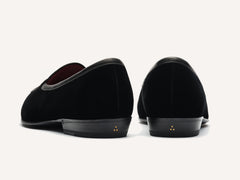 Sagan Opera Bow in Black Velvet and Gros Grain