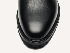 Ribot Boots in Black Hatch Grain Calf with Shearling