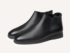 Rover Boots in Black Grain Calf with Shearling Lining