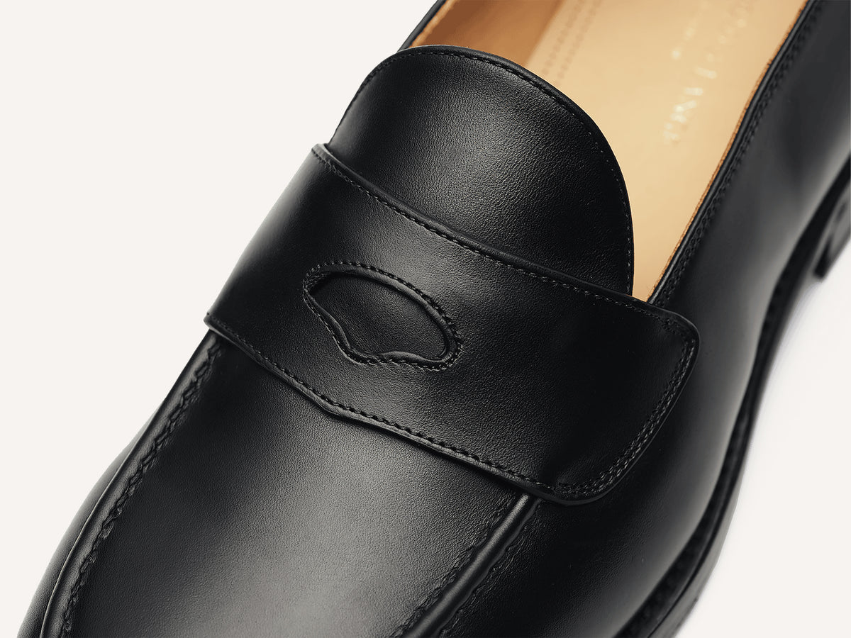 Berkeley Penny Loafers in Black Calf