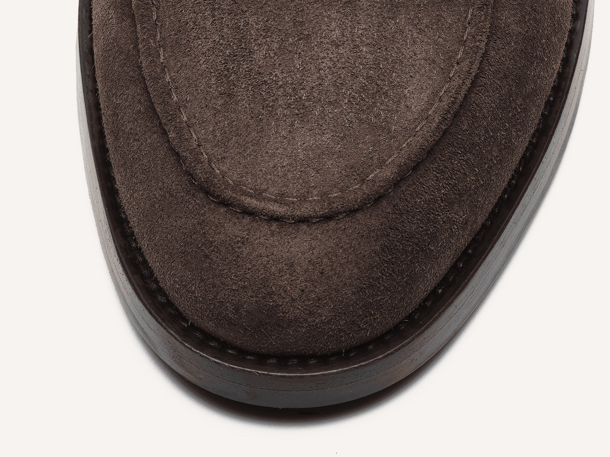 Berkeley Penny Loafers in Dark Brown Suede