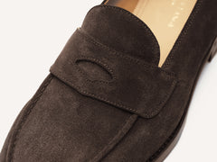 Berkeley Penny Loafers in Dark Brown Suede