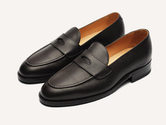 Berkeley Penny Loafers in Dark Brown Hatch Grain Calf