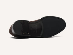 Hertford Tassel Loafers in Dark Brown Suede