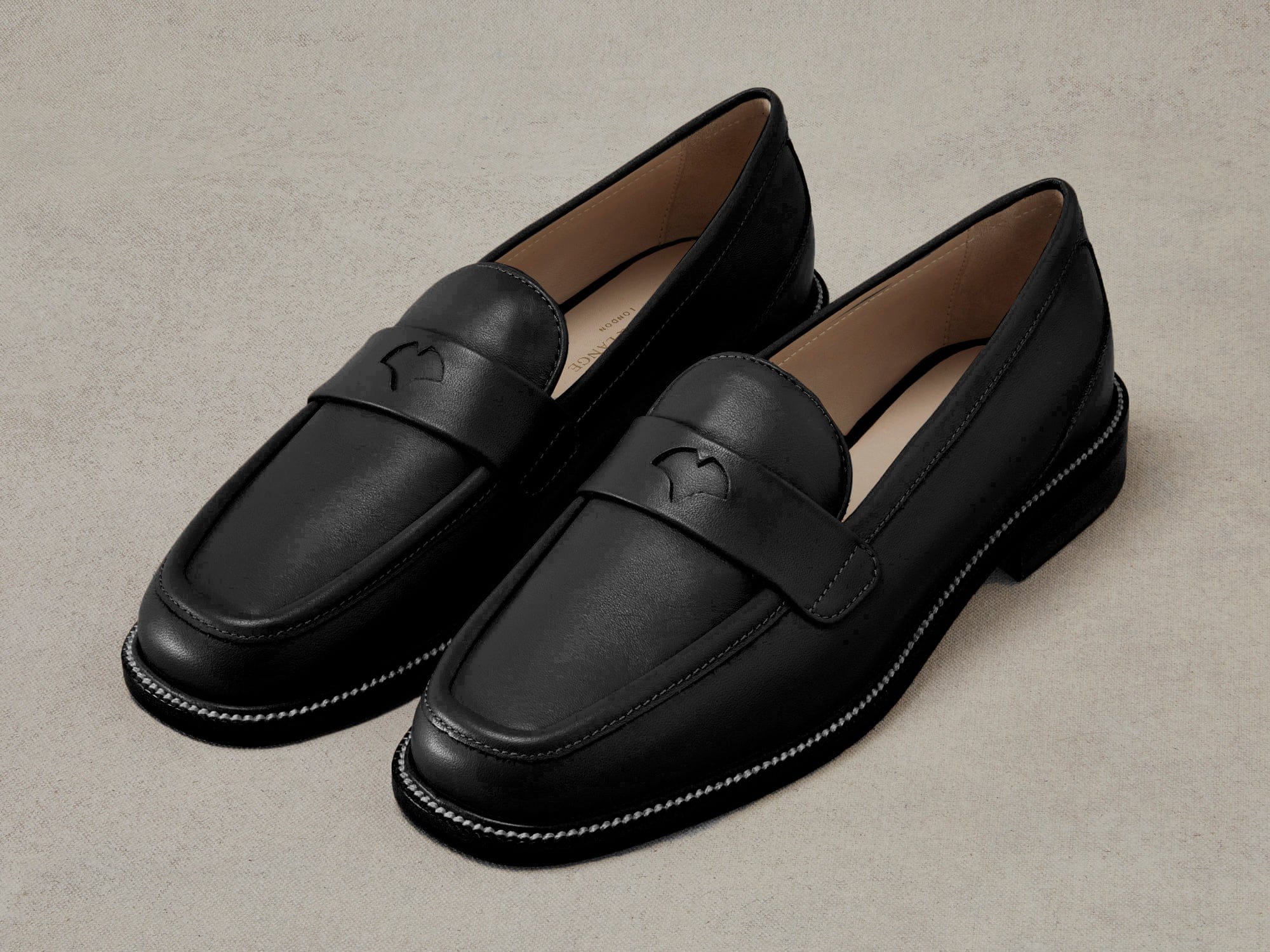 Charlotte Penny Loafers in Black Nappa