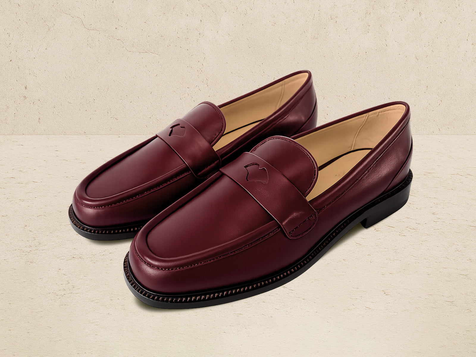 Charlotte Penny Dark Burgundy Leather Sole