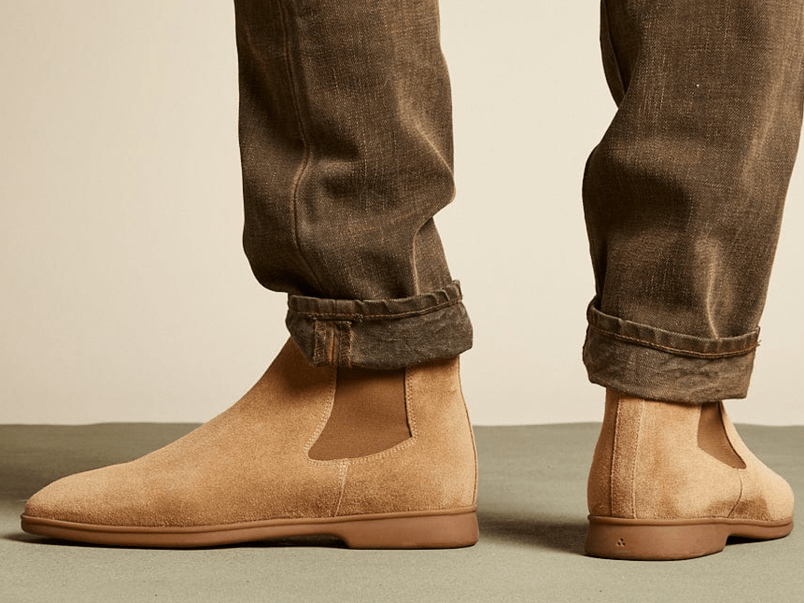 Rover Boots in Clay Glove Suede Caramel Sole