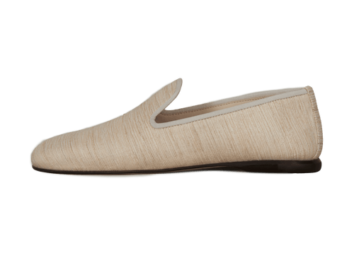 Fenice Loafers in Natural Silk and Gros Grain