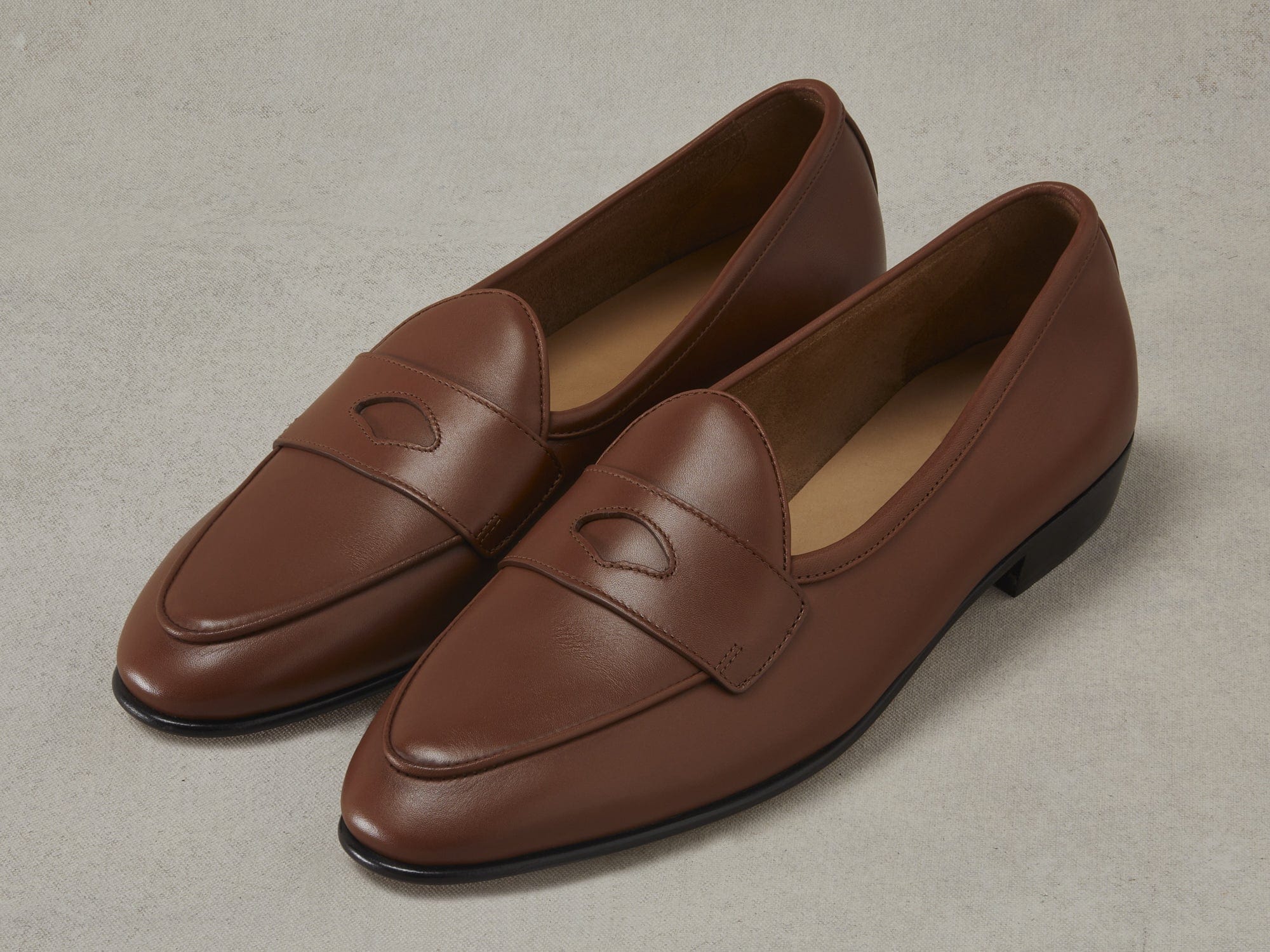 Sagan Classic Ginkgo Loafers in Tan Drape Calf