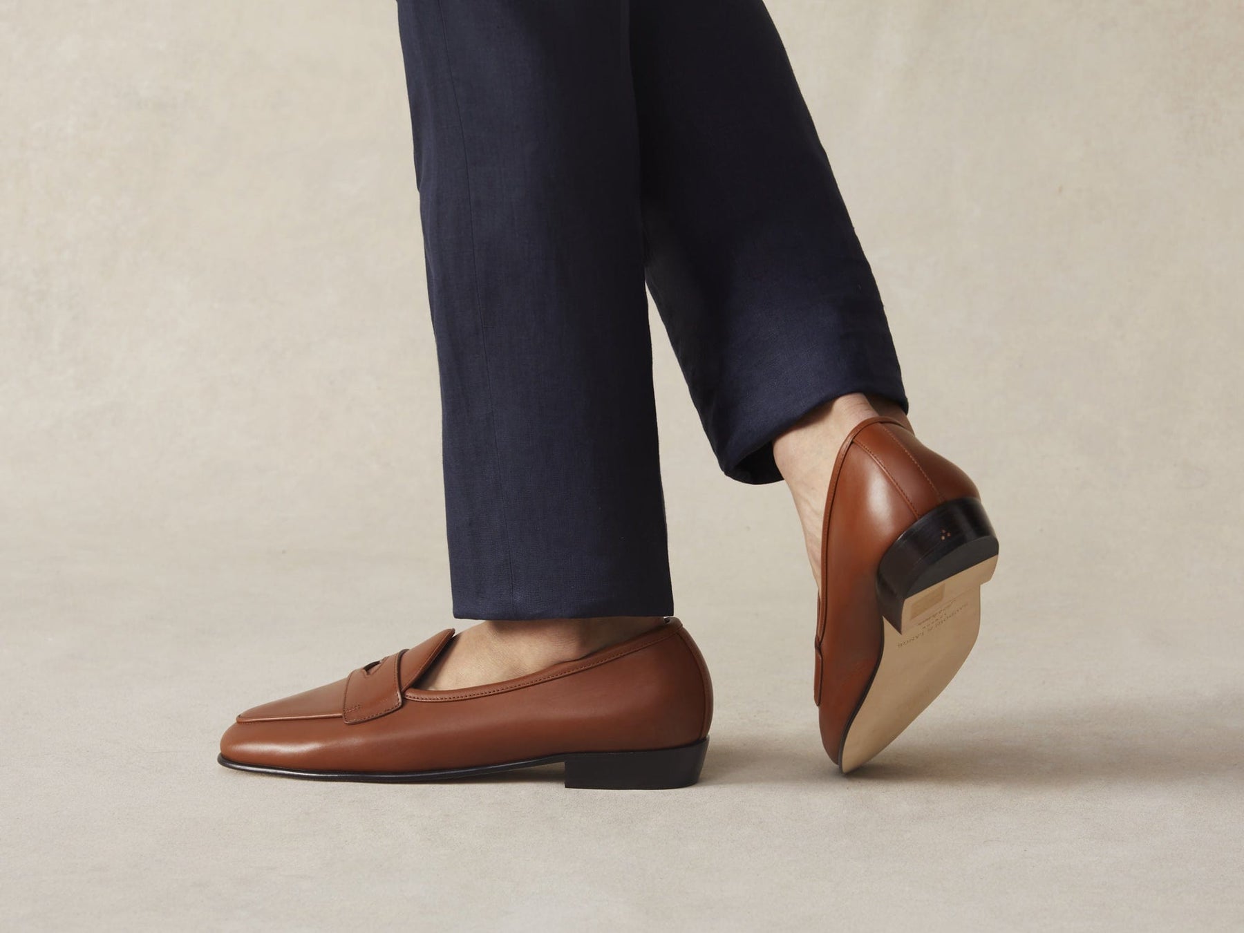Sagan Classic Ginkgo Loafers in Tan Drape Calf