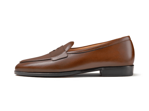 Grand Fenelon Penny Loafers in Tan Noble Suede