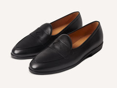 Grand Fleurus Penny Loafers in Black Noble Calf