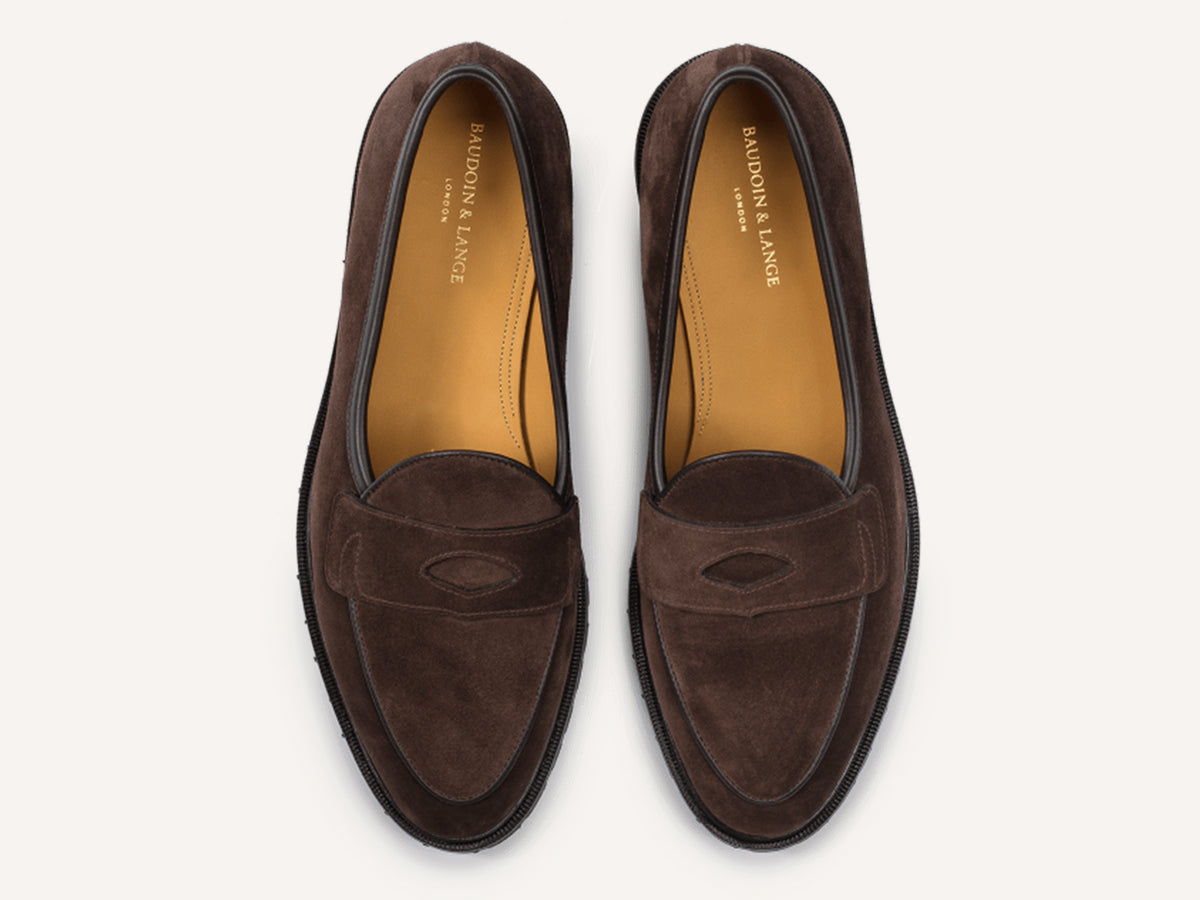 Grand Varenne Loafers in Dark Brown Shield Suede
