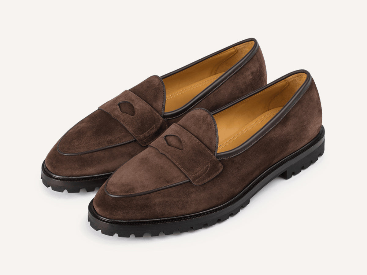 Grand Varenne Loafers in Dark Brown Shield Suede