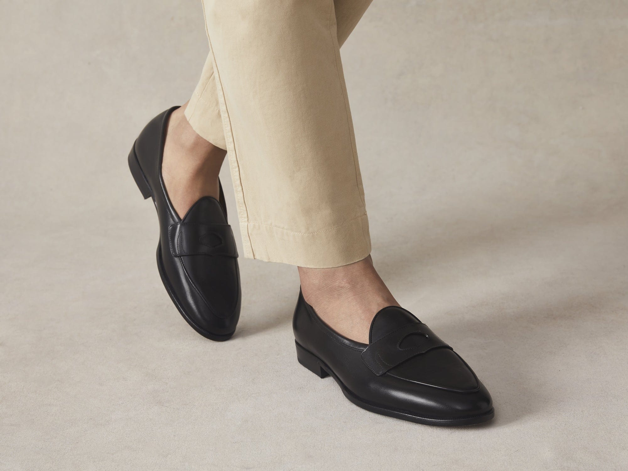 B&L x Litquidity Grand Fleurus Penny Loafers in Black Noble Calf