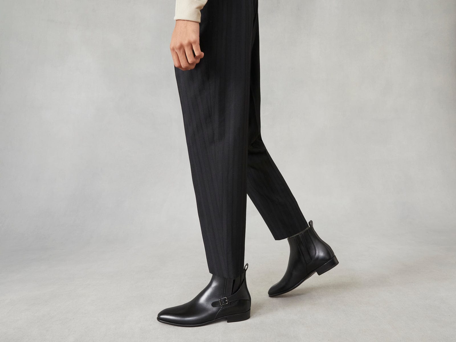 Hopper Buckle Boot in Black Noble Calf