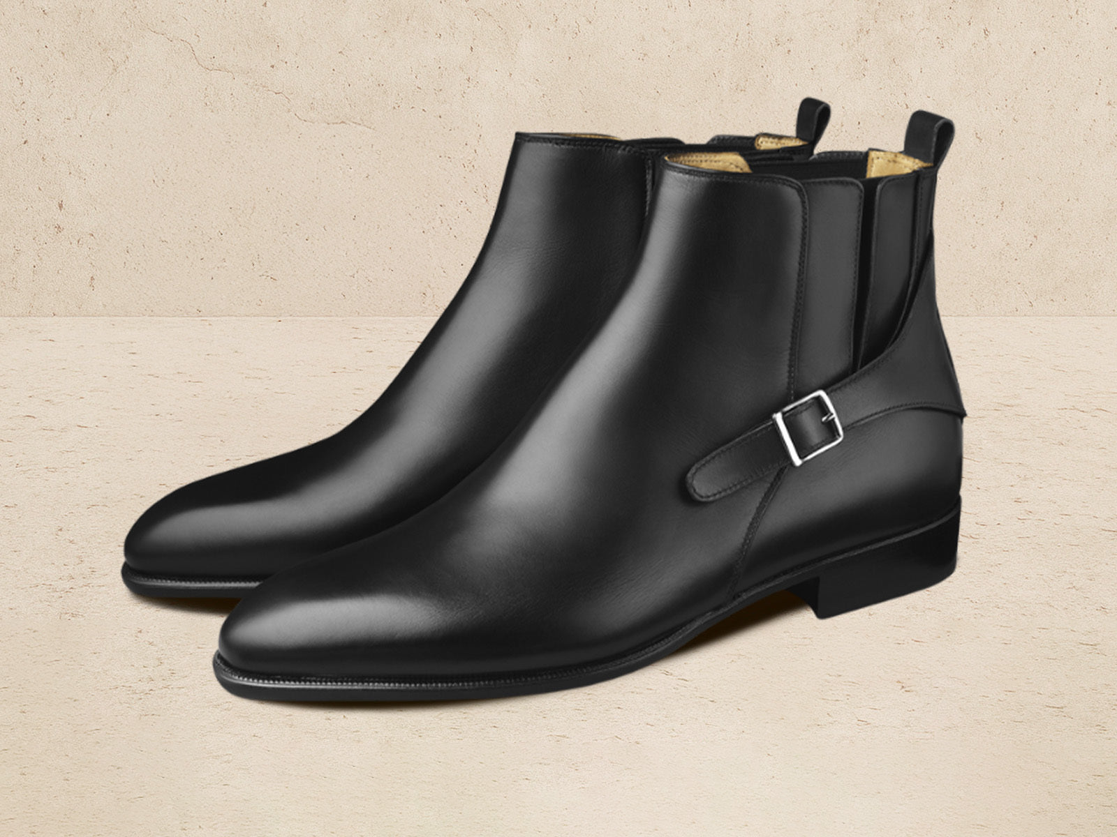 Hopper Buckle Boot in Black Noble Calf