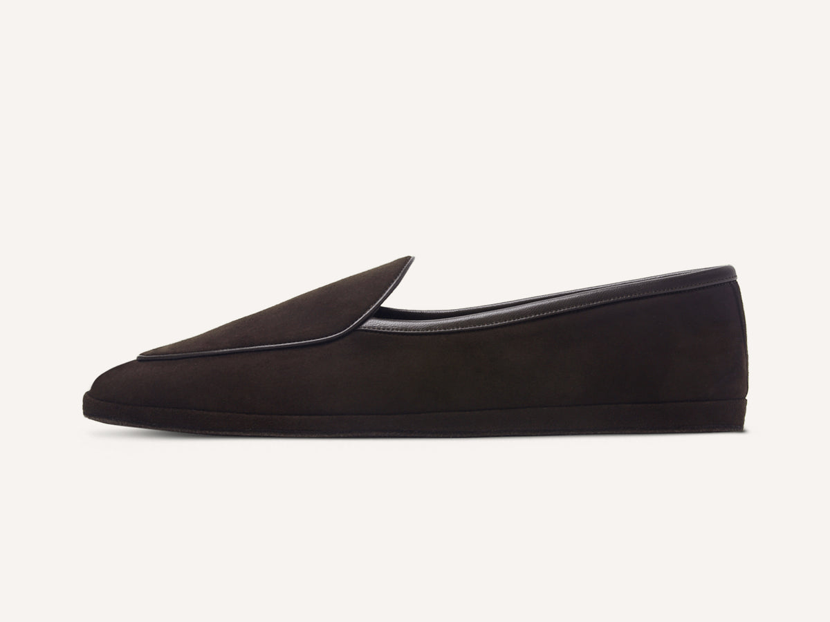 Lune Slippers in Dark Brown Luxe Suede