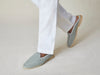 Stride Mule Loafers in Celadon Linen Natural Sole