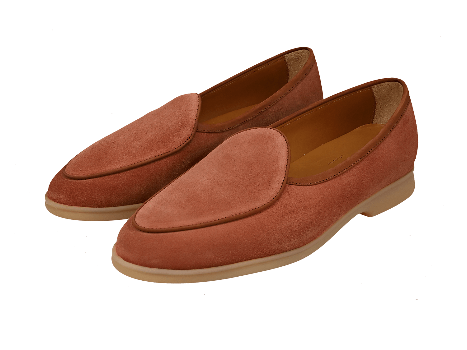Stride Loafers in Orange Glove Suede Caramel Sole