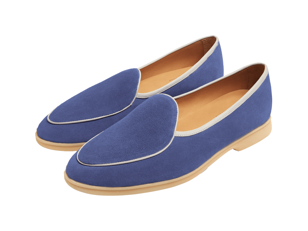 Stride Loafers in Ultramarine Glove Suede Natural Sole