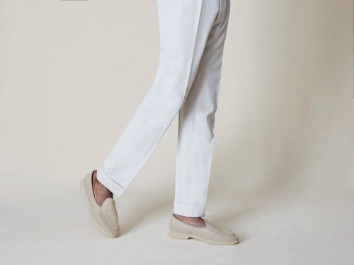Stride Loafers in Sand Linen with Natural Sole