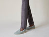 Stride Loafers in Celadon Linen with Natural Sole