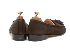 Sagan Classic Tassel Loafers in Lusitanias Dark Brown Asteria Suede