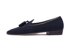 Sagan Classic Tassel Loafers in Midnight Navy Suede