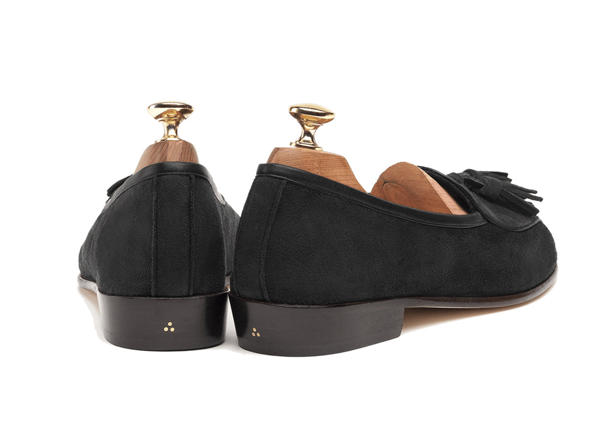 Sagan Classic Tassel Loafers in Obsidian Black Asteria Suede