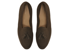 Sagan Classic Tassel Loafers in Olivine Green Asteria Suede