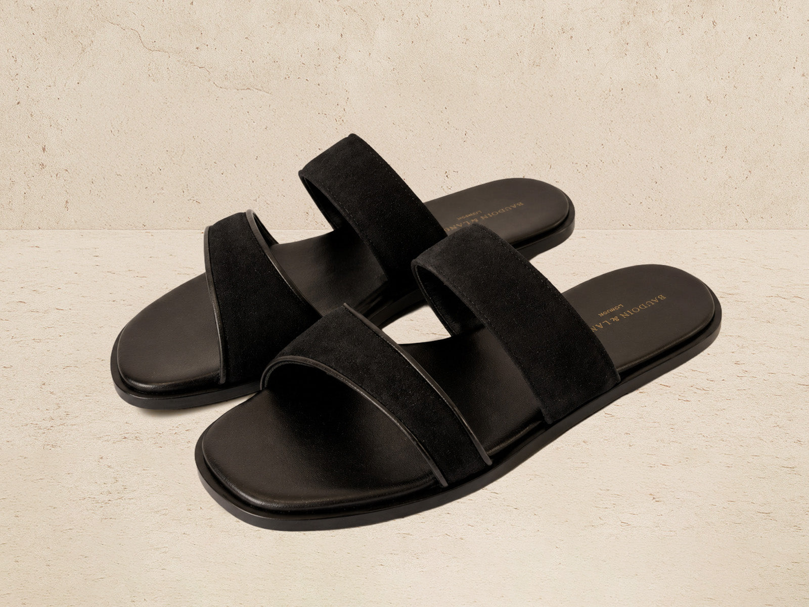 Plume Black Suede Flat