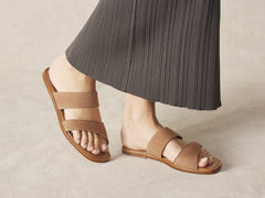 Plume Sandal in Alezan Luxe Suede and Nappa