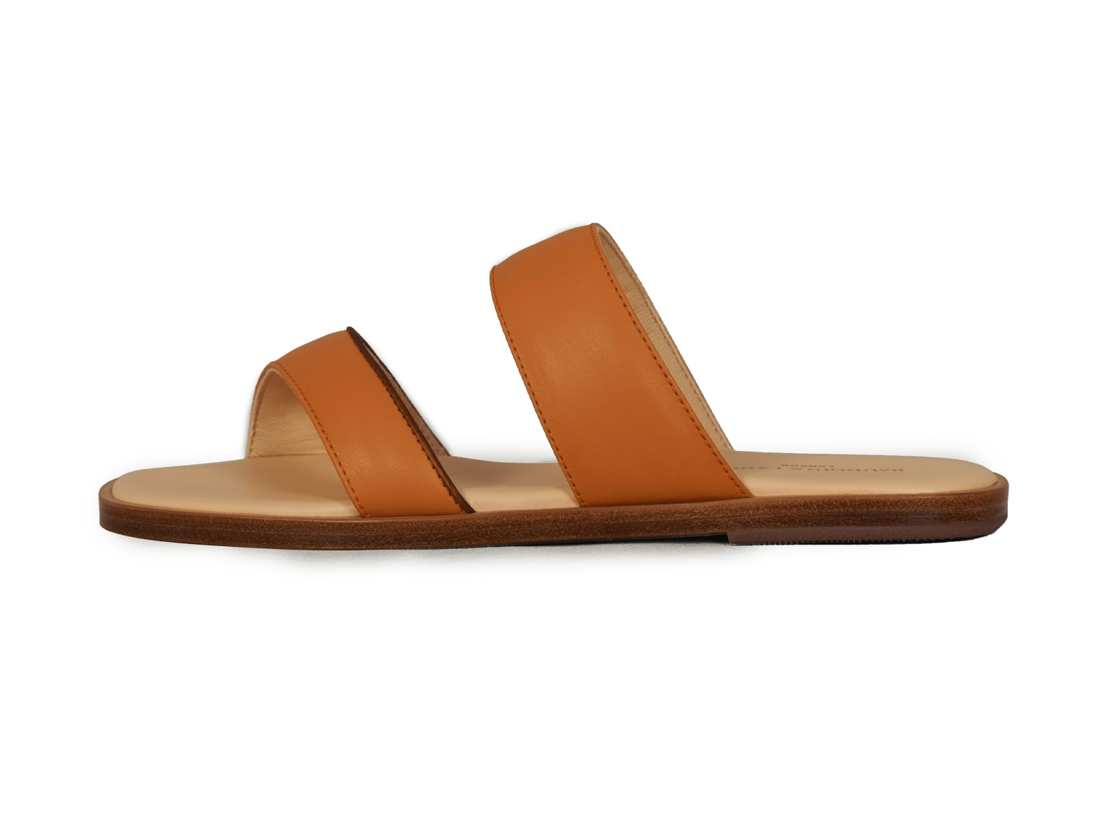 Plume Sandal in Orange Matt Calf and Copper Translucent Kidskin