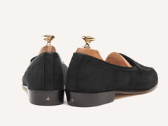 Sagan Classic Precious Leather Loafers in Black Suede and Crocodile