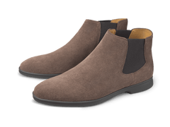 Rover Boots in Deep Taupe Glove Suede Dark Sole