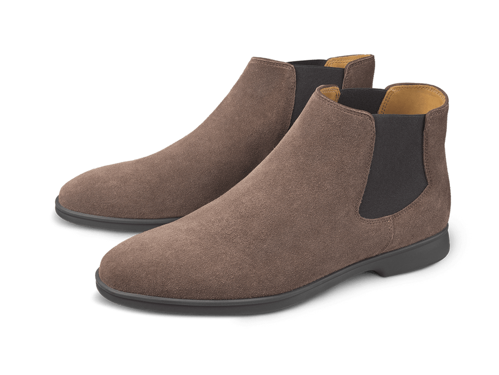 Rover Boots in Deep Taupe Glove Suede Dark Sole