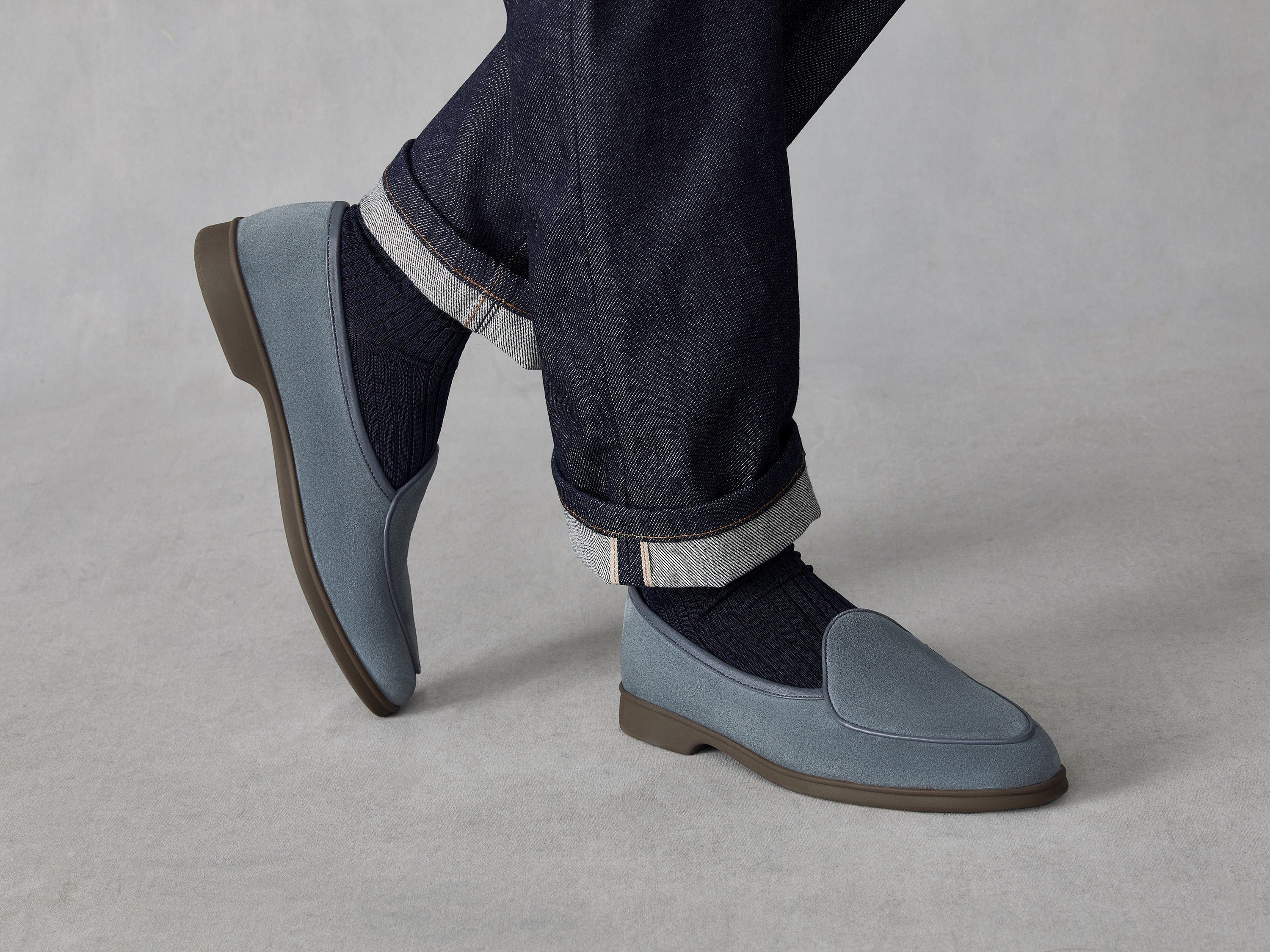 Stride Loafers in Thunder Blue Suede