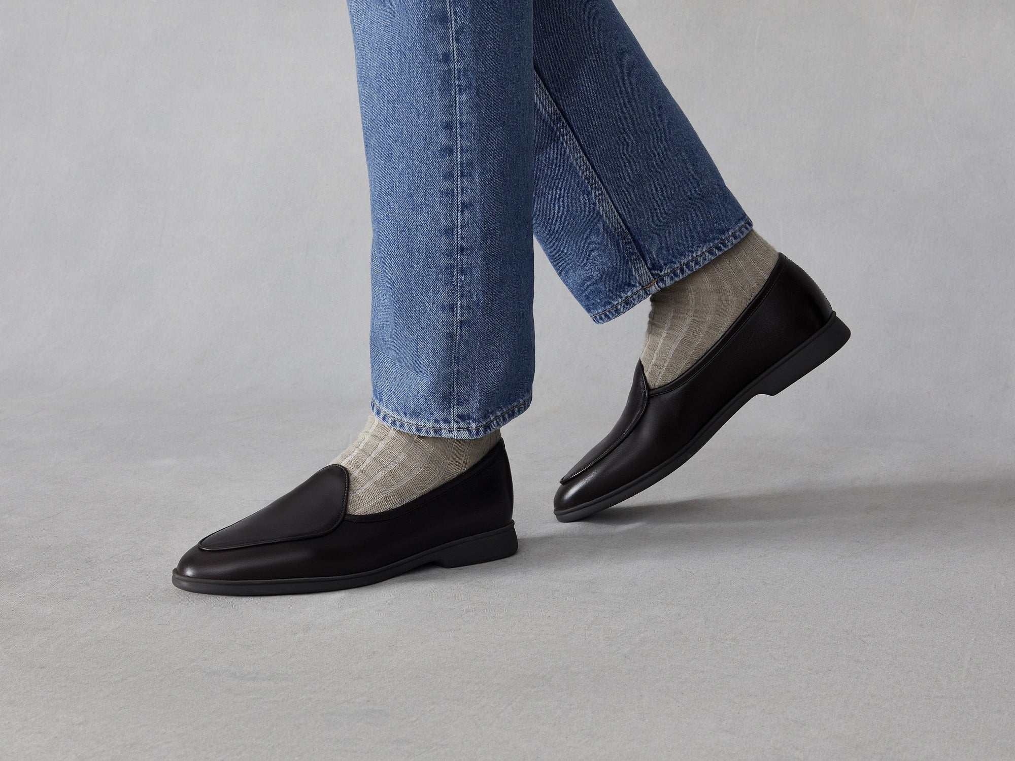 Stride Loafers in Dark Brown Milled Calf