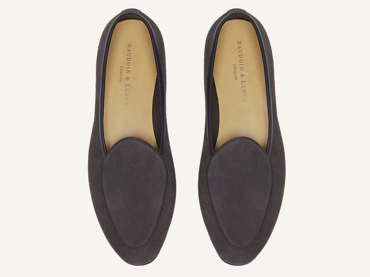 Sagan Classic Loafers in Bark Grey Asteria Suede