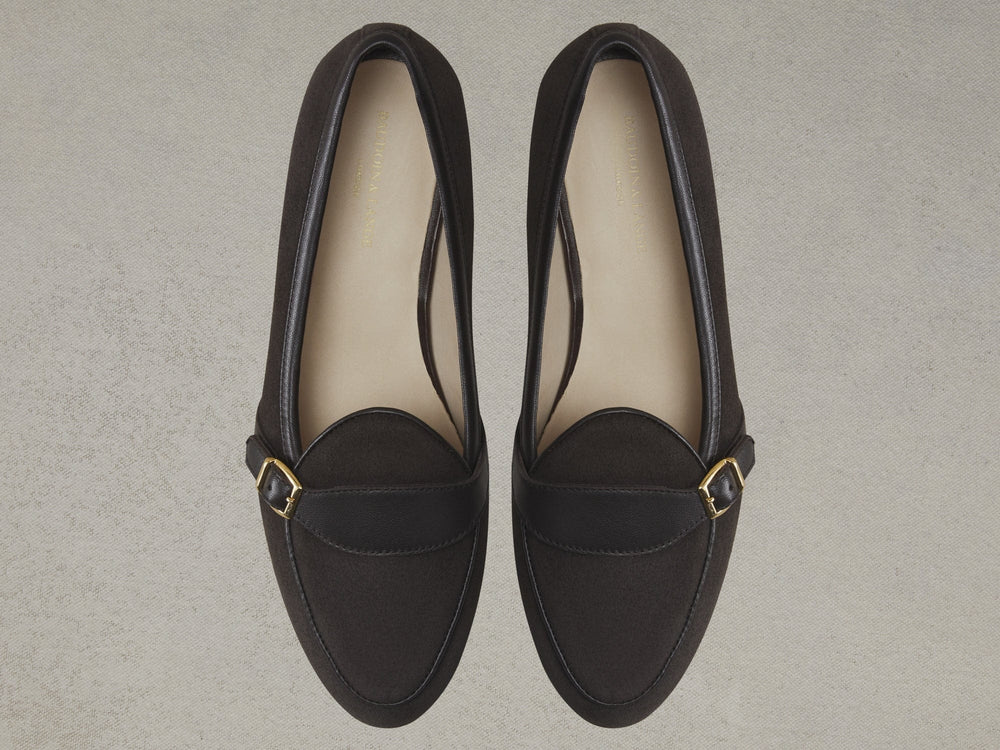 Sagan Buckle in Lusitanias Dark Brown Asteria Suede