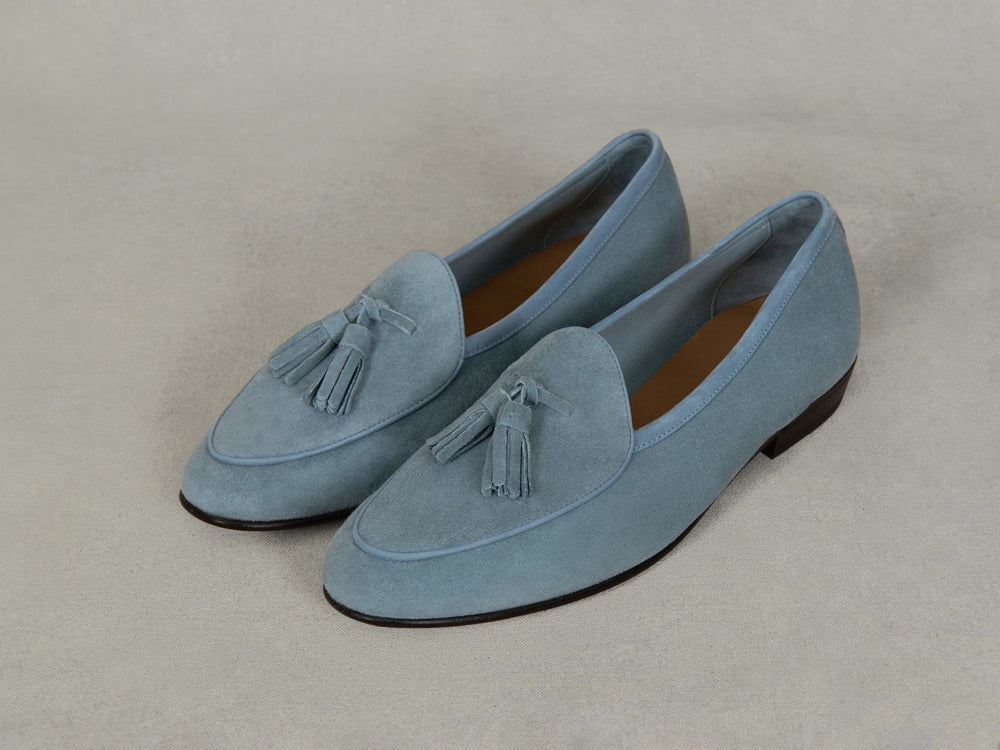 Sagan Classic Tassel Loafers in Thunder Blue Asteria Suede