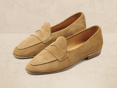 Sagan Classic Ginkgo Loafers in Clay Glove Suede