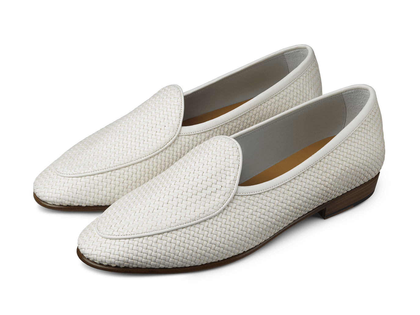 Sagan Classic Loafers in White Soft Woven Leather